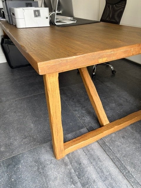 Eetkamertafel, Huis en Inrichting, Ophalen, Gebruikt, 100 tot 150 cm, Eikenhout