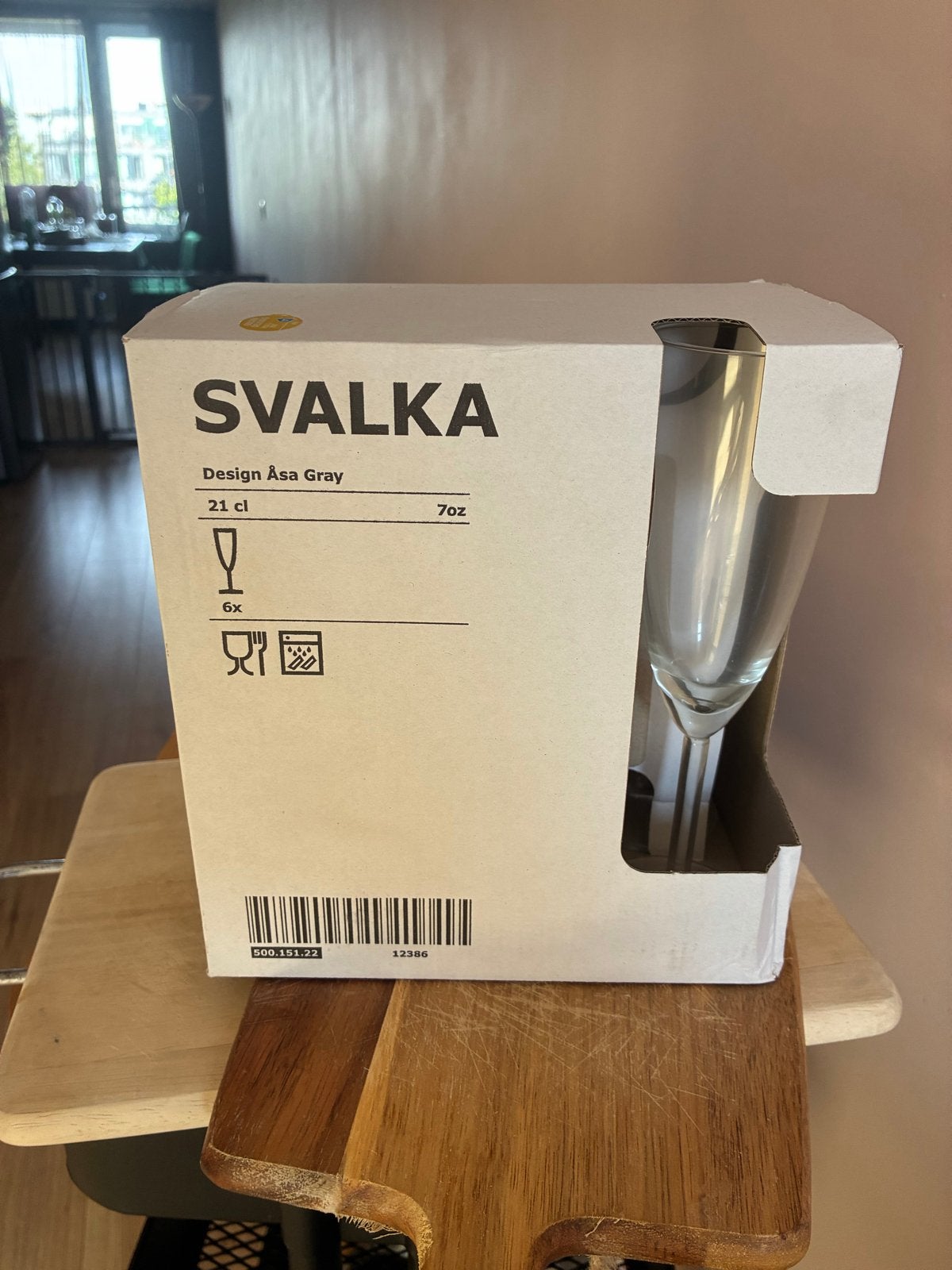 Nieuwe IKEA SVALKA Champagneglazen - Set van 6, Ophalen of Verzenden, Nieuw, Glas, IKEA