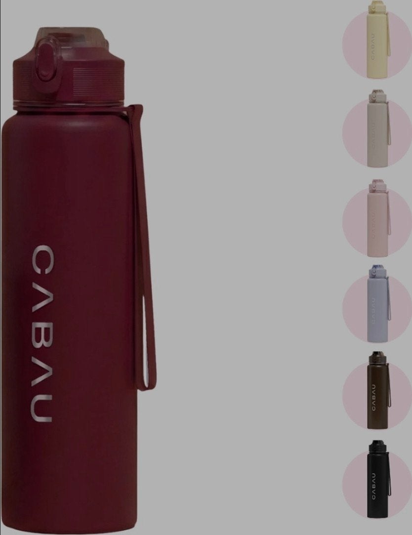 Cabau Bloom Waterfles - 870 ml RVS - BPA-vrij, Ophalen of Verzenden, Nieuw