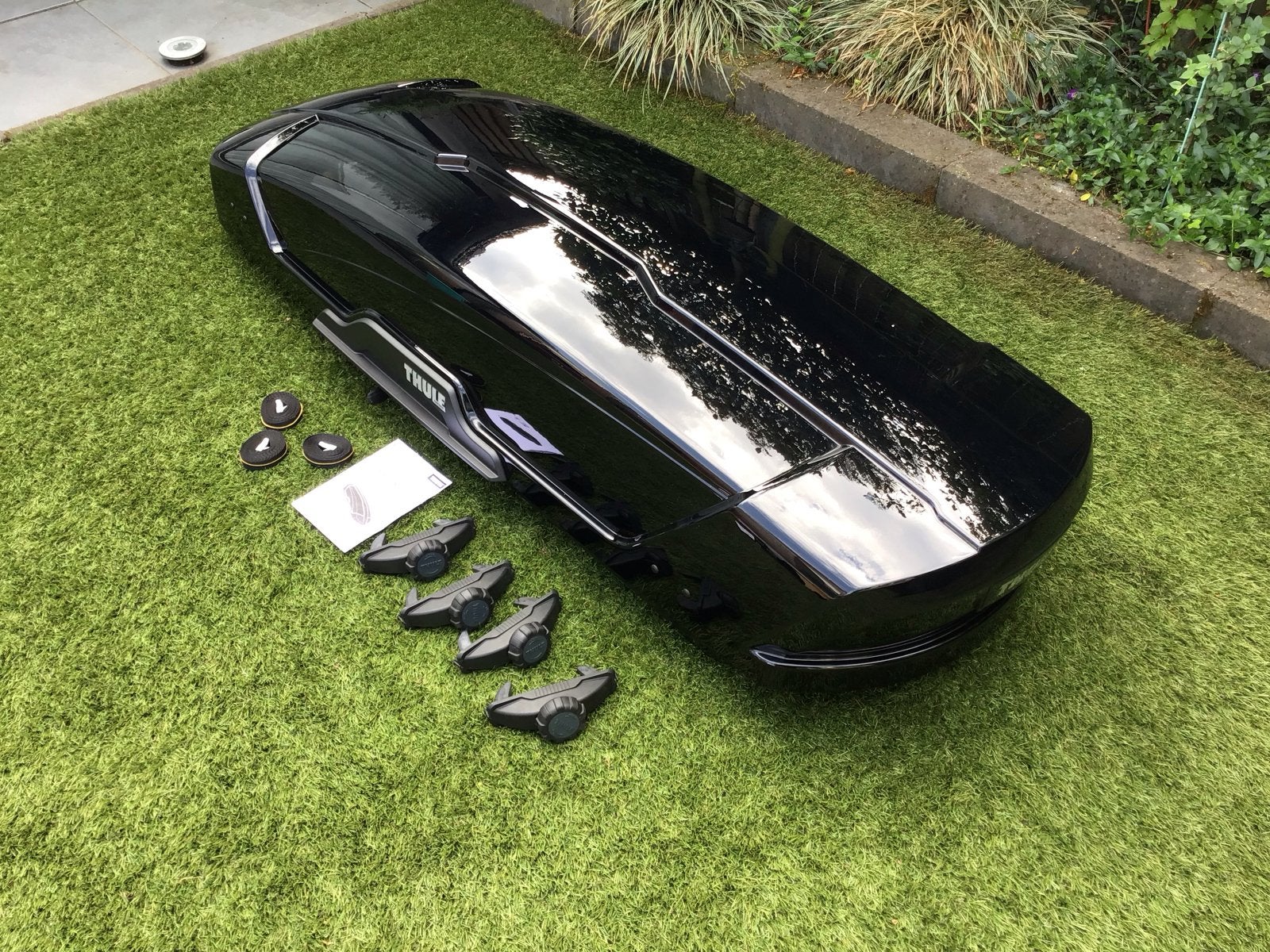 Thule motion XT sport dakkoffer black glossy met tassen, Ophalen, Zo goed als nieuw