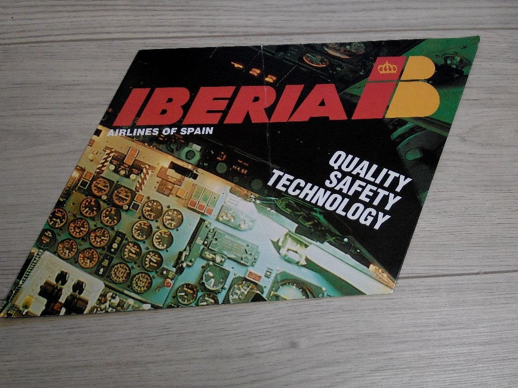 Brochure Iberia Airlines of Spain: Quality Safety Technology, Verzenden, Gebruikt, Boek of Tijdschrift