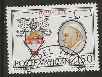 Vaticaanstad 60, wapen paus4, Verzenden, Overige landen, Gestempeld