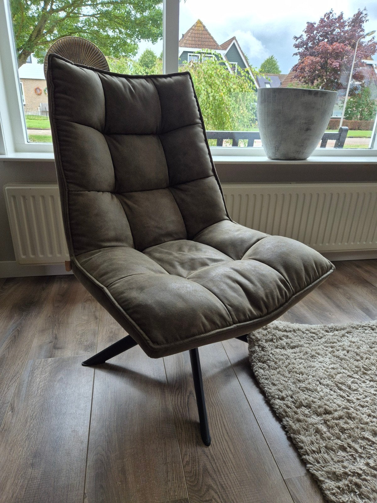 Comfortabele Woood fauteuil - Zo goed als nieuw, Modern, Comfortabel, Overige kleuren, Ophalen of Verzenden, Zo goed als nieuw