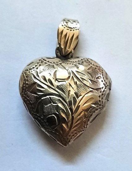 Prachtig zilveren medaillon hangertje, hart voor 2 foto's, Ophalen, Zo goed als nieuw, Hart, Zilver