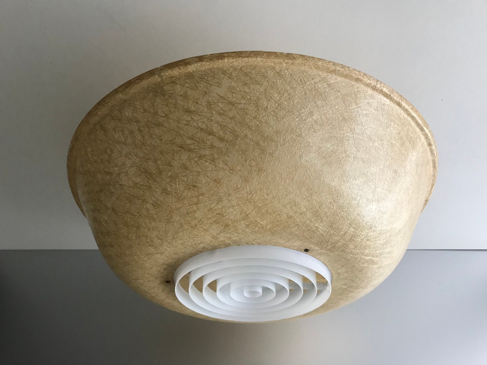 Philips fiberglass ceiling lamp 50s silence of the lamps, Gebruikt, Vintage, Philips, Metaal