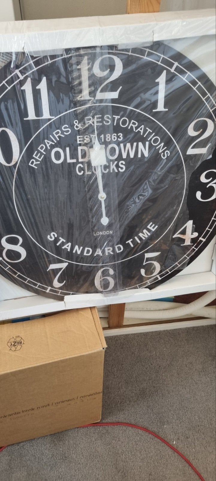 decoratie klok doorsnee 60 cm, Wandklok, Nieuw, Ophalen of Verzenden, Zwart