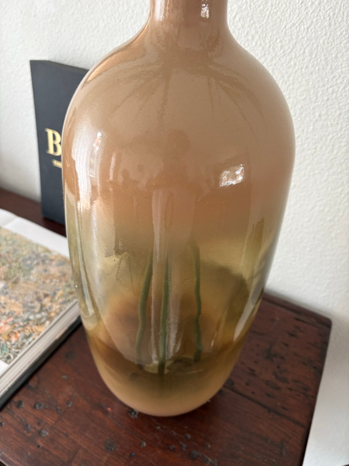 Grote glazen vaas met beige tinten  van intratuin, Ophalen, Beige