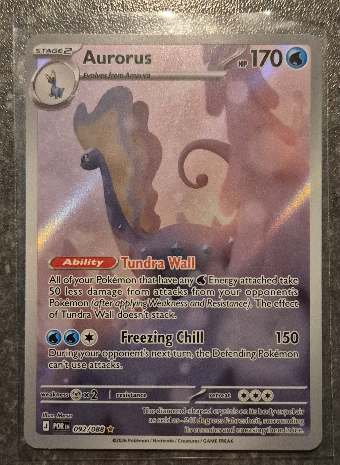 Pokémon TCG Aurorus 092/088 Reverse Holo, Ophalen of Verzenden, Nieuw, Losse kaart, Foil