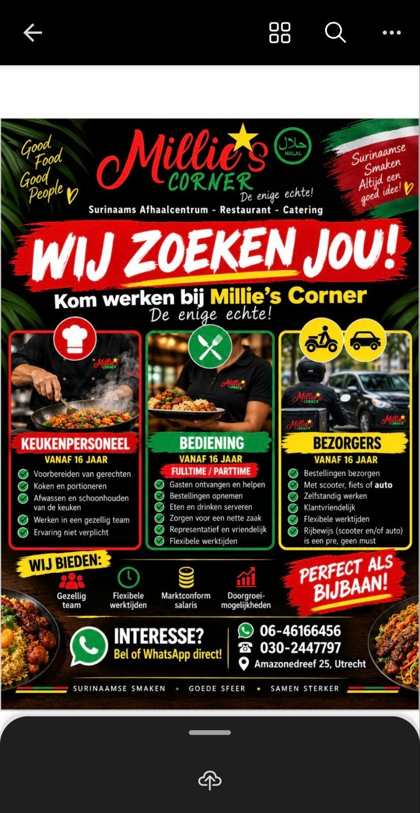 Personeel Gezocht Surinaams afhaal/restaurant, Vacatures, Overige niveaus, Starter, Overige vormen