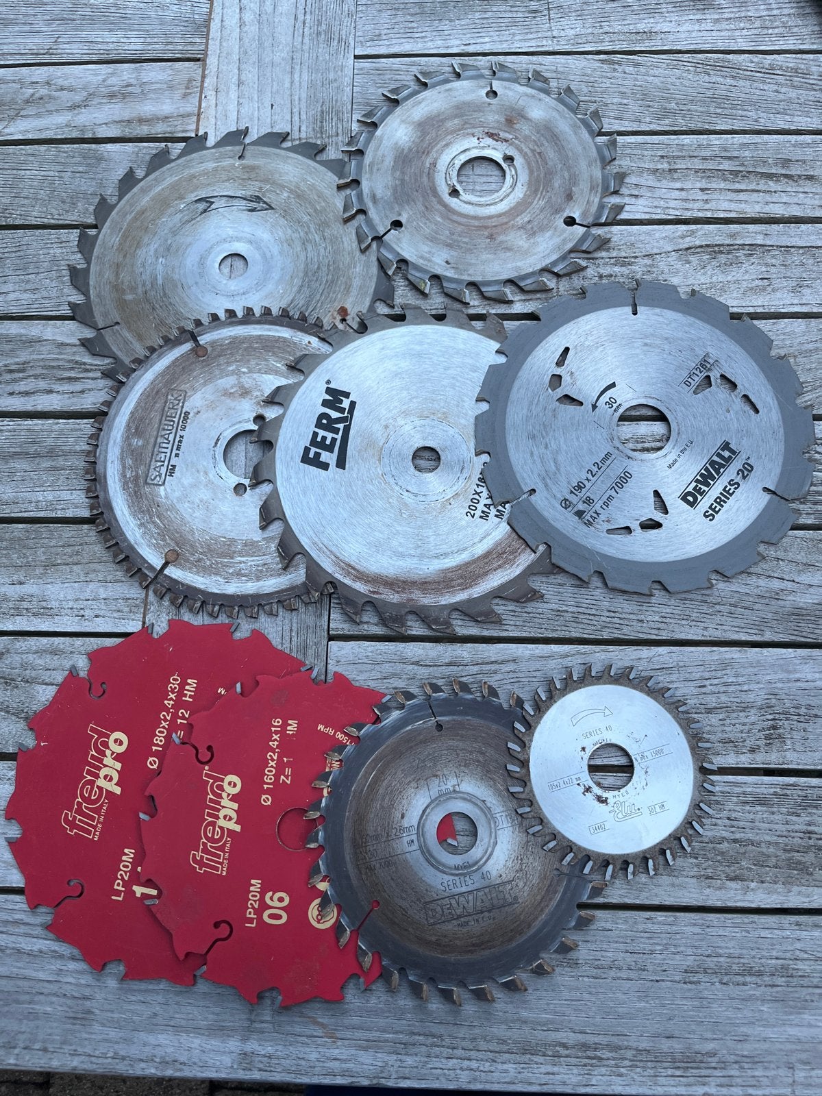 Diverse gebruikte zaagbladen voor cirkelzaag, Gebruikt, Cirkelzaag, Verzenden, 30 tot 70 mm