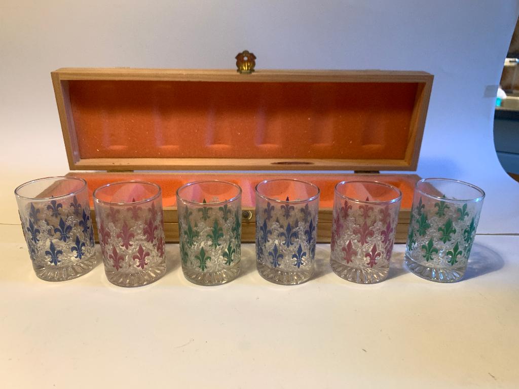 Vintage Senator Brandy Glazen Kist met 6 glaasjes, Ophalen of Verzenden