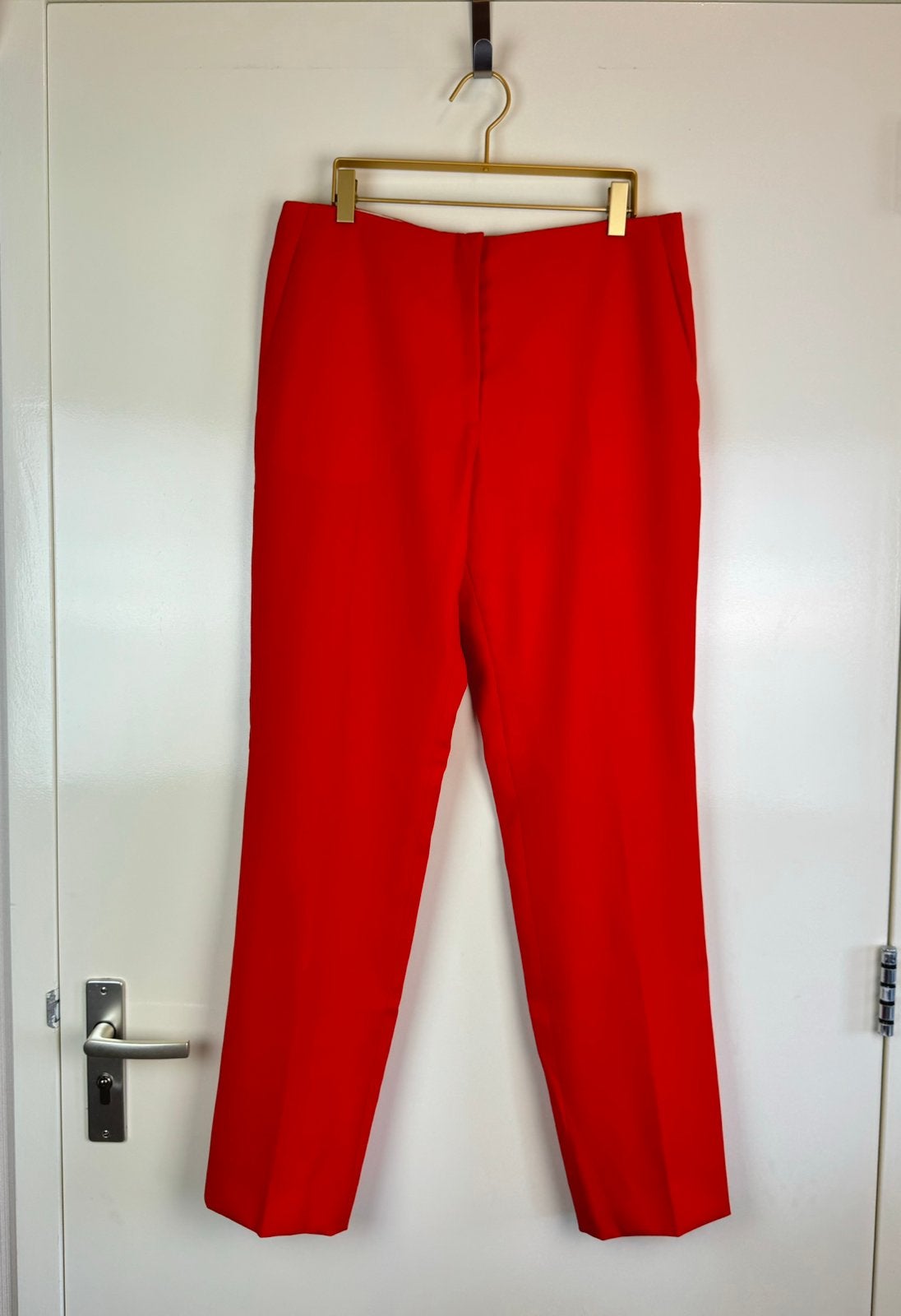 CHRISTIAN DIOR Lipstick Red Wool Trousers Pants Silk Lining, Maat 42/44 (L), Ophalen of Verzenden, Zo goed als nieuw, Lang