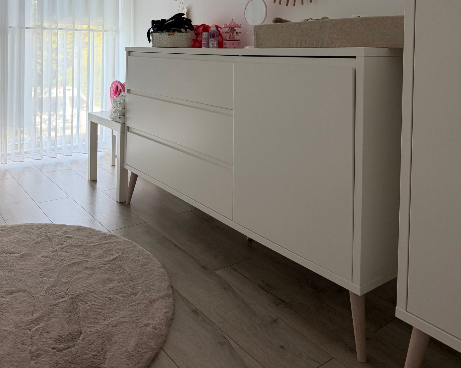 Commode en kledingkast set - Wit, Ophalen, 50 tot 70 cm, 105 cm of meer, Commode