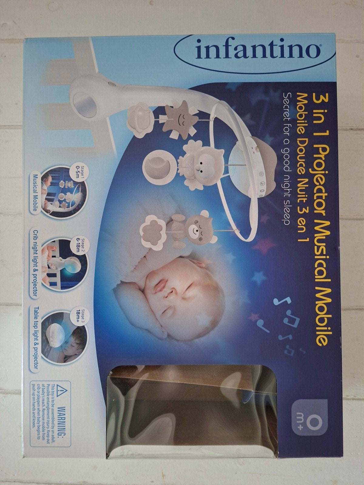 Muziek mobiel met projector en lichtje voor wieg/ledikant, Kinderen en Baby's, Ophalen of Verzenden, Zo goed als nieuw, Mobiel