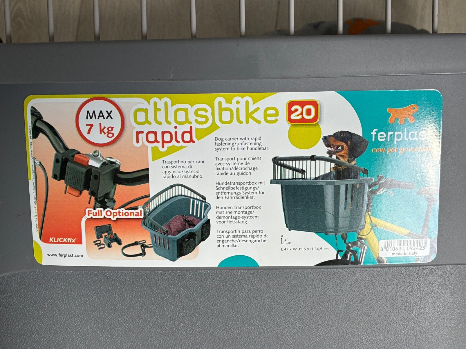 Honden fietsmand Ferplast atlas bike 20, Ophalen, Zo goed als nieuw