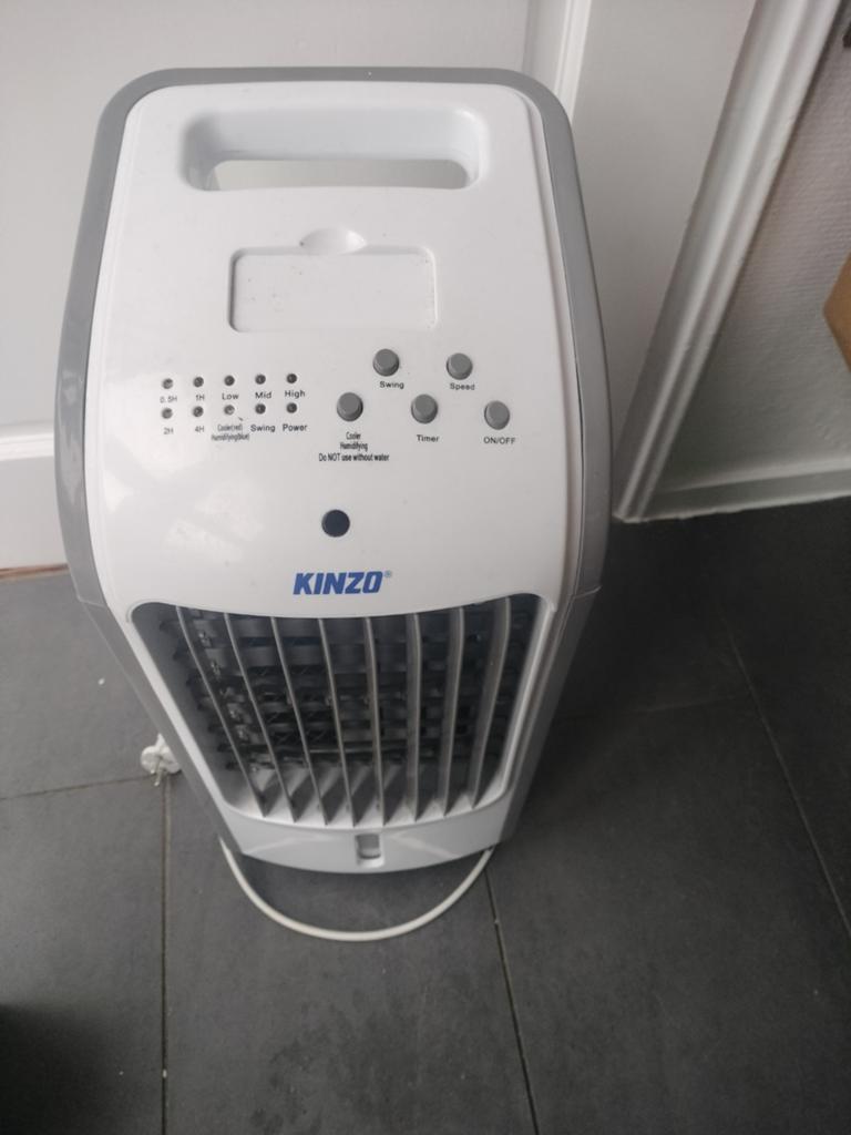 Kinzo Luchtkoeler / Air Cooler met bevochtigingsfunctie, Witgoed en Apparatuur, Ventilatoren, Ophalen of Verzenden, Gebruikt, Torenventilator