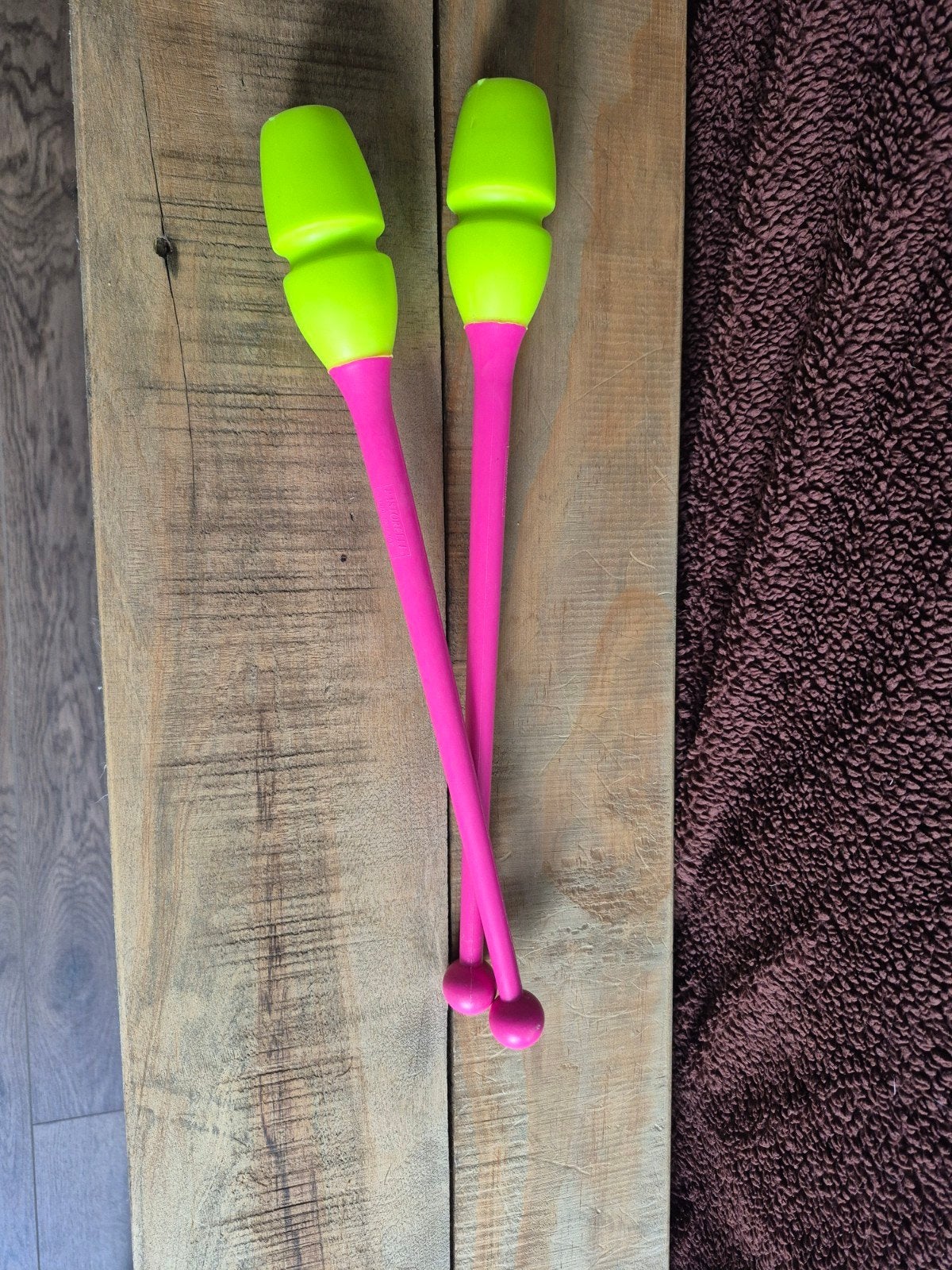 Pastorelli Ritmische Gymnastiek Knotsen - Roze/Groen, Sport en Fitness, Ophalen, Gebruikt