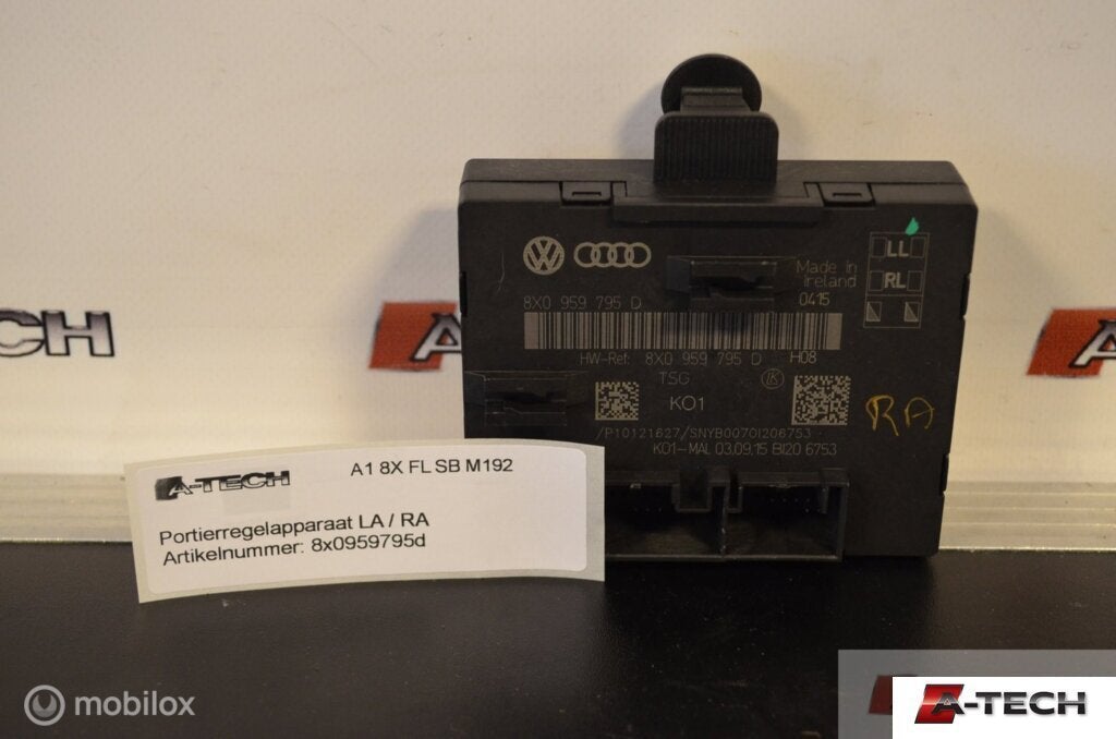 Portier Regelapparaat LA RA Audi A1 12-18 8x0959795d, Audi, Gebruikt, Deur, Achter