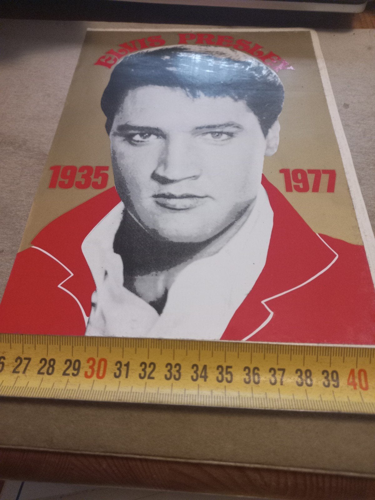 Vintage Elvis Presley/sticker 1935-1977, Ophalen of Verzenden, Gebruikt