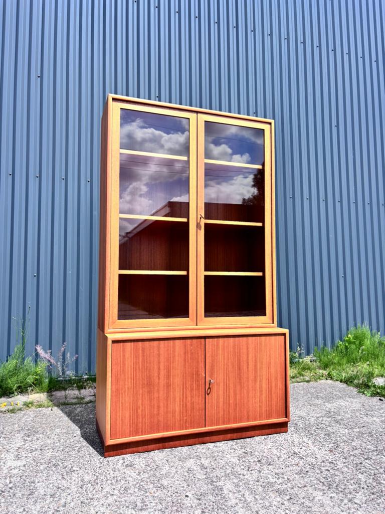 Vintage vitrinekast teak buffetkast highboard, Ophalen, F, Gebruikt, 150 tot 200 cm