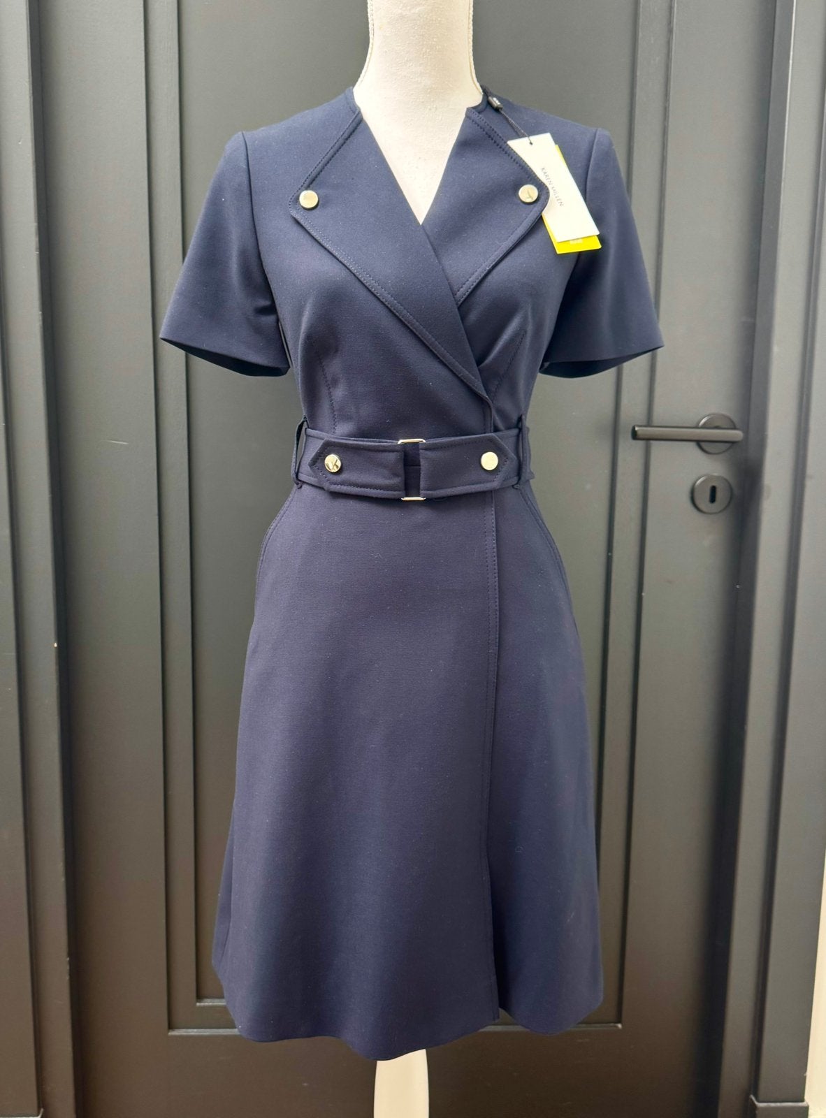 Nieuw! Karen Millen navy blue jurk maat 38 - M, Ophalen of Verzenden, Nieuw, Blauw, Knielengte