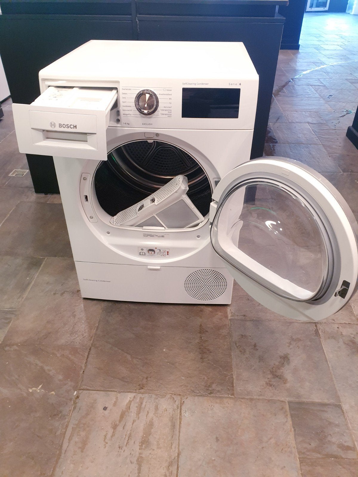 warmtepomp droger Bosch 8kg Exclusiv A+ 1JAAR Garantie, Ophalen, Overige typen, 8 tot 10 kg, Refurbished