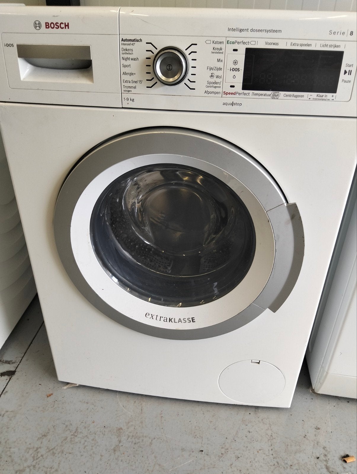 Bosch Serie 8 Wasmachine - 9 kg, 1600 toeren, i-DOS, Gebruikt, Robert Bosch Hausgeräte GmbH, 8 tot 10 kg, Voorlader
