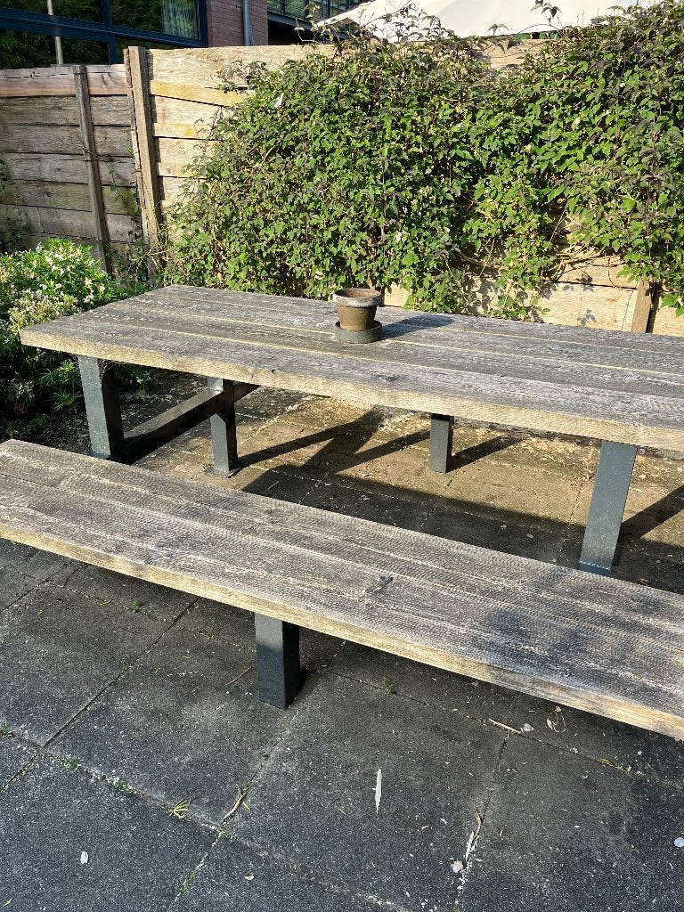 Tuintafel, Tuin en Terras, Tuintafels, Gebruikt, Rechthoekig, Hout, Ophalen