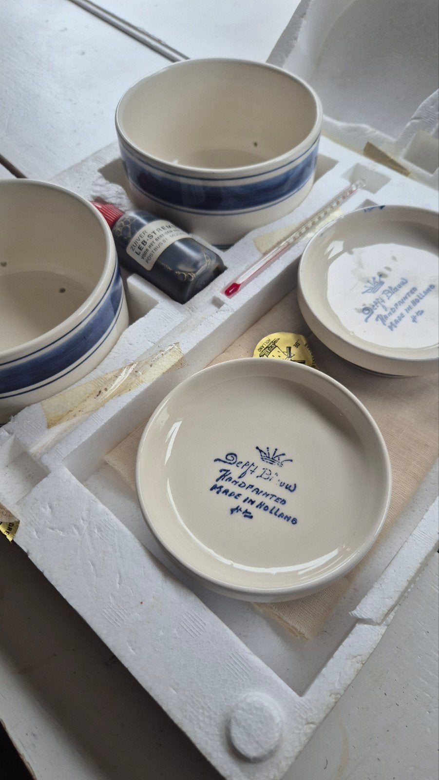 Delfts Blauw Kaasmaakset - Handgeschilderd Holland, Ophalen of Verzenden