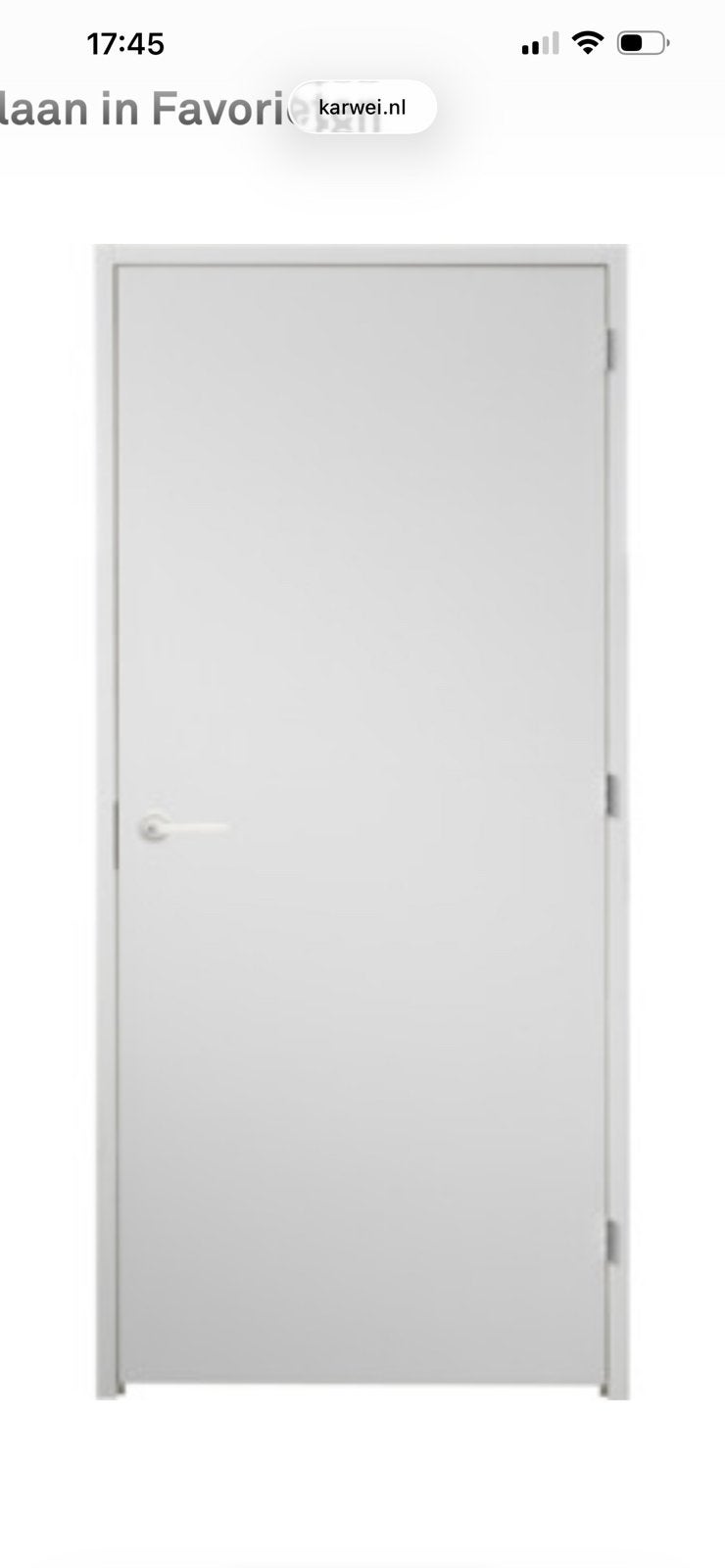 Lundia deur en kozijn stomp rechts, Doe-het-zelf en Verbouw, Deuren en Horren, Ophalen, 80 tot 100 cm, Binnendeur, Nieuw