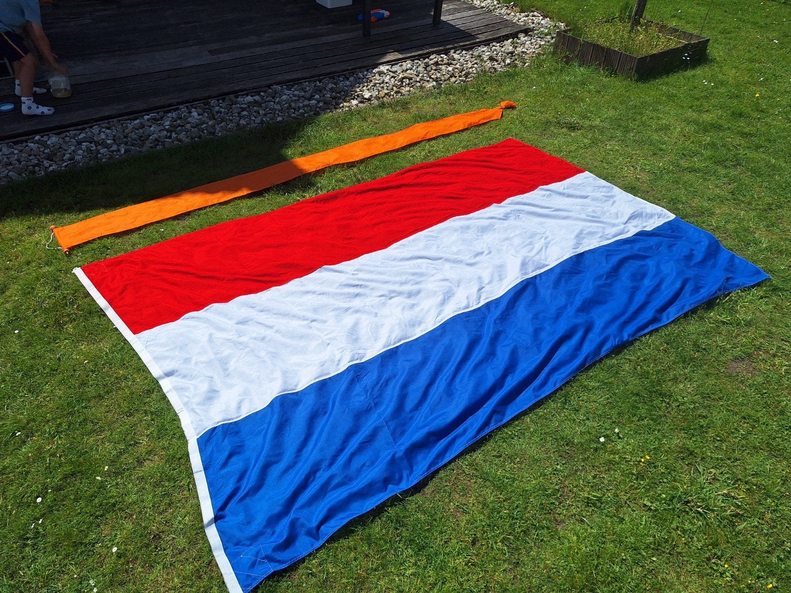 Grote Nederlandse Vlag + Oranje Wimpel 290 x 200, Diversen, Vlaggen en Wimpels, Zo goed als nieuw, Ophalen of Verzenden