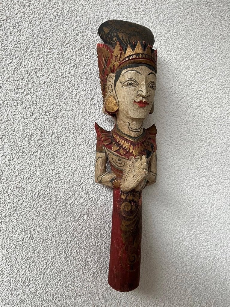 Rama Indonesisch houtsnijwerk hand wand pop beeld indonesie, Overige onderwerpen, Ophalen of Verzenden, 20 - 50 cm, Beeld