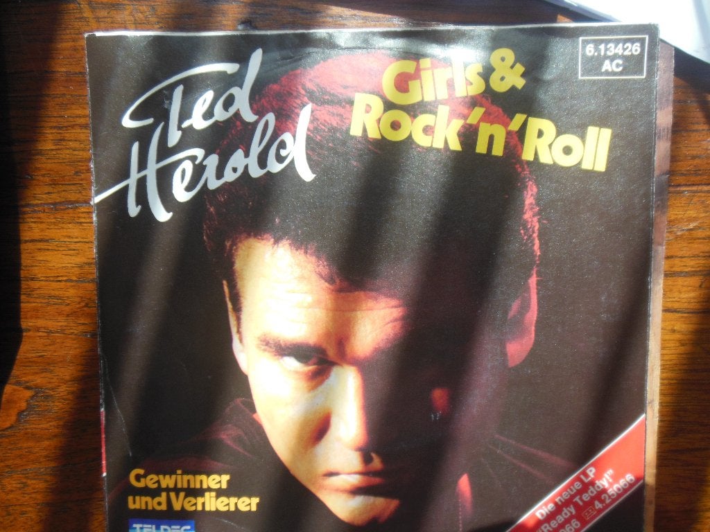 single ted herold 45rpm jukebox vinyl record girls & rock, Gebruikt, 7 inch, Ophalen of Verzenden, Rock en Metal