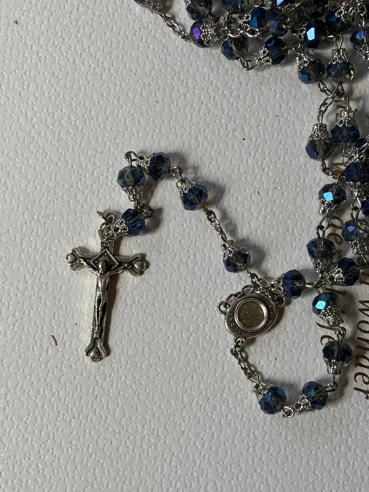 Nieuwe blauwe glazen rozenkrans, Ophalen of Verzenden, Nieuw