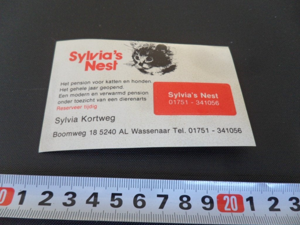 sticker wassenaar sylvia's nest katten honden pension boomwg, Ophalen, Zo goed als nieuw
