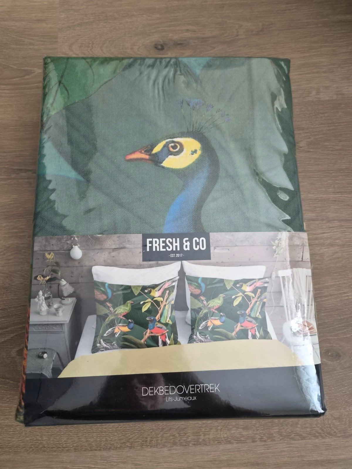 Nieuw Tweepersoons Dekbedovertrek met Pauw en Jungle Print, Ophalen of Verzenden, Nieuw, Tweepersoons, Dekbedovertrek