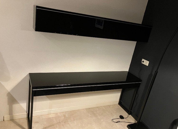 Ikea Besta Burs zwart hooglans als nieuw, Ophalen, Overige materialen, 150 tot 200 cm, Zo goed als nieuw