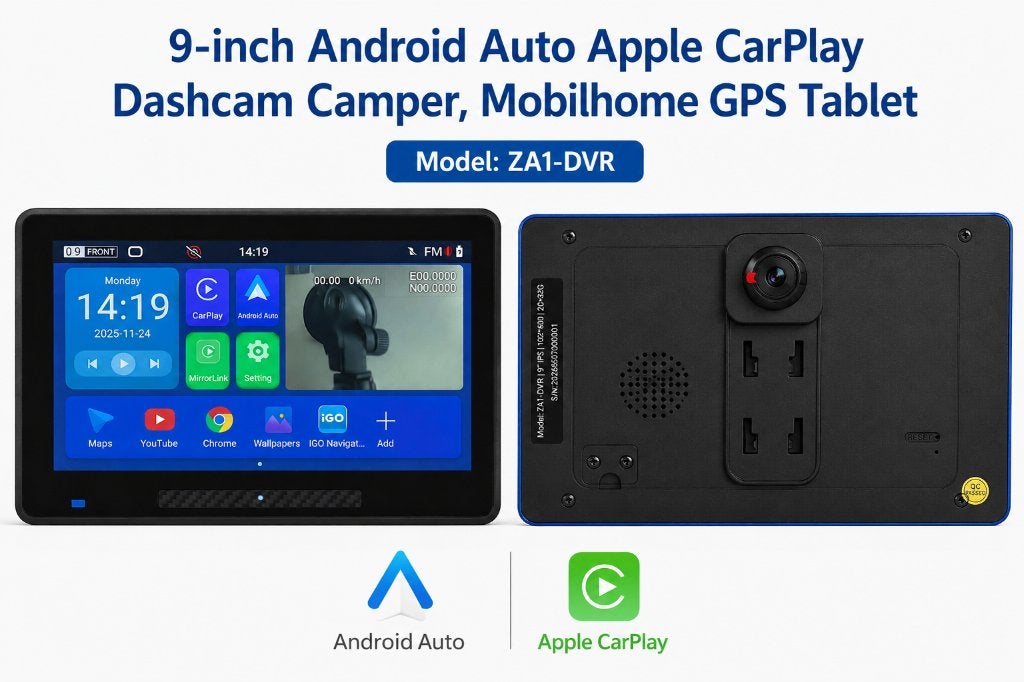 9 inch Android Auto-Apple Carplay DASHCAM Tablet GPS - TMC., Auto diversen, Autonavigatie, Ophalen of Verzenden, Nieuw