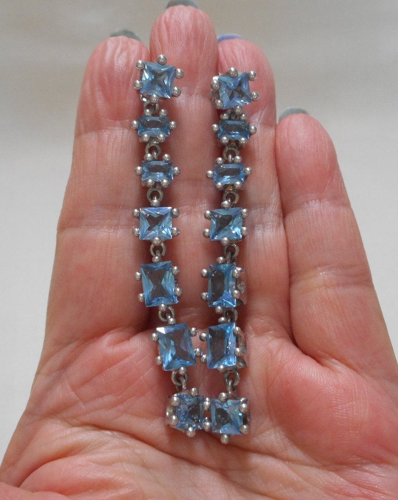 Prachtige zilveren Otazu oorbellen met blauwe stenen nr.820, Sieraden, Tassen en Uiterlijk, Oorbellen, Hangers, Verzenden, Zo goed als nieuw