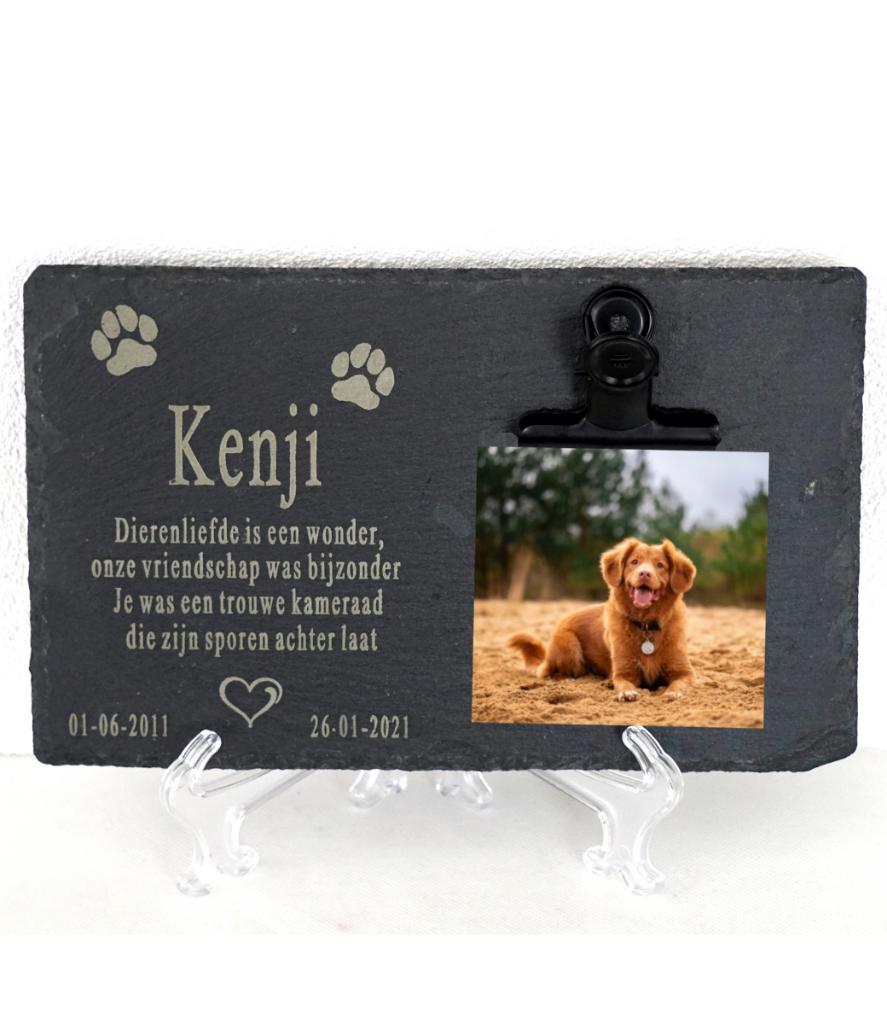 Leisteen Gedenksteen voor Kat of Hond met Foto, Naam, Tekst, Dieren en Toebehoren, Verzenden, Nieuw