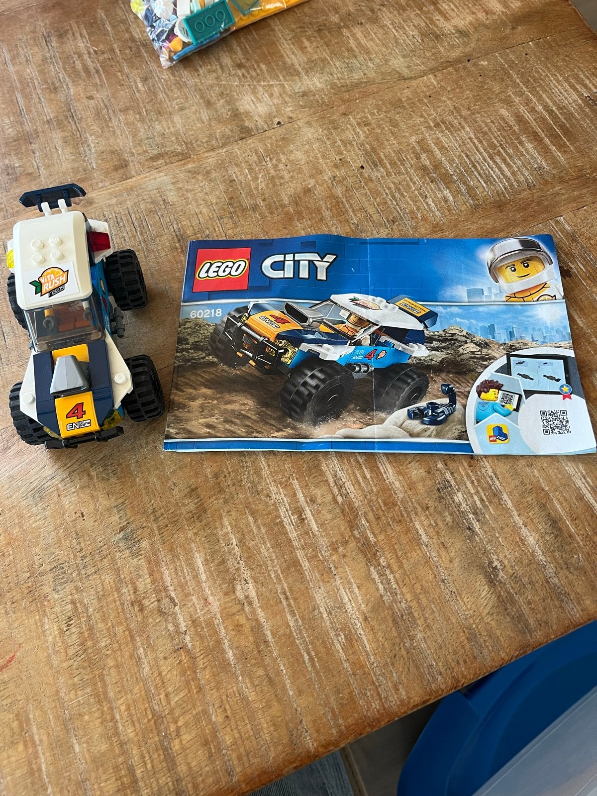 Lego City 60218 Woestijnrallywagen - 100% compleet met instr, Lego, Ophalen of Verzenden, Compleet, Complete set