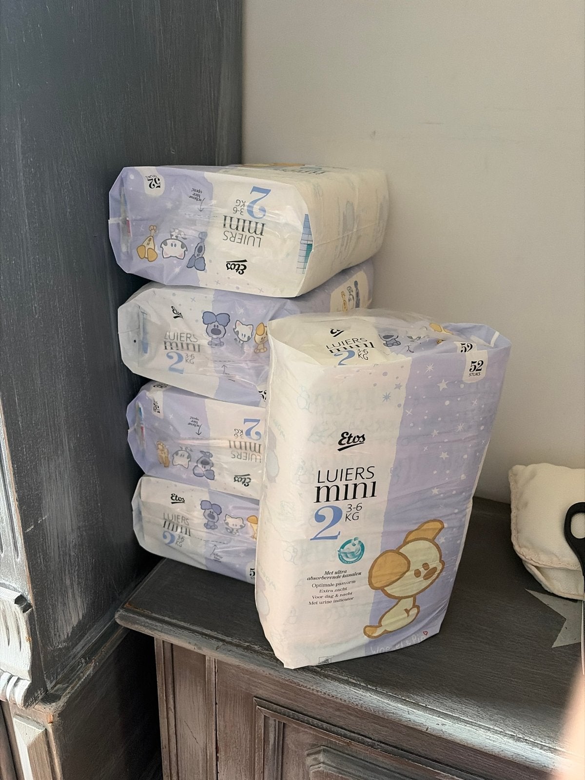 Etos Luiers Mini Maat 2 (3-6 kg) - 5 pakken, Ophalen of Verzenden, Nieuw