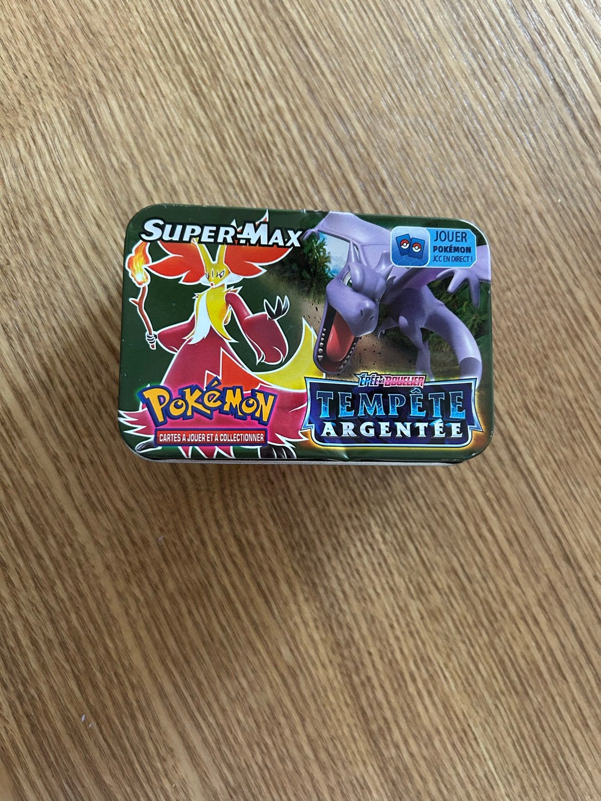 Pokémon Super Max Tin Box - Tempête Argentée, Ophalen of Verzenden, Gebruikt, Meerdere kaarten