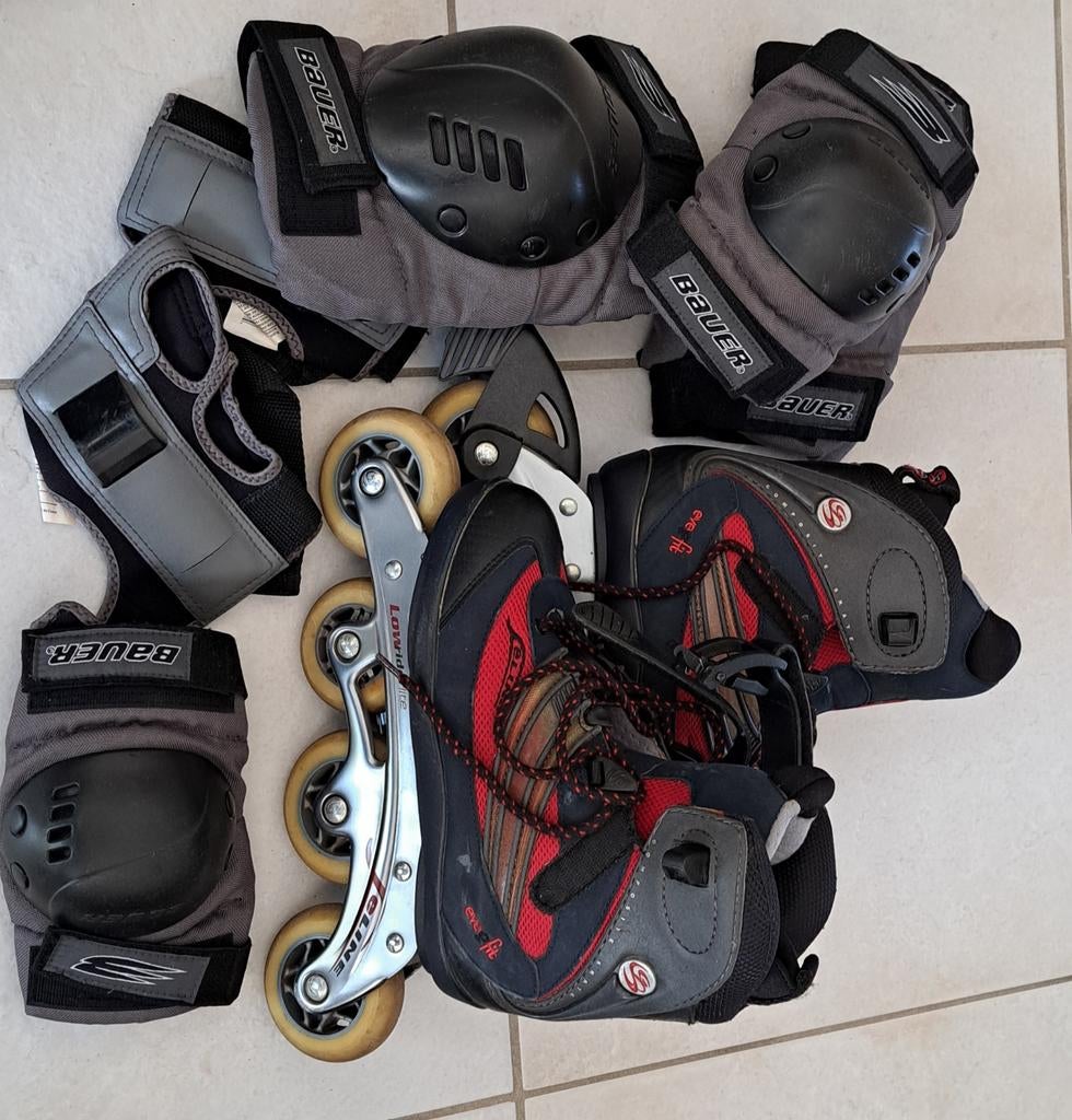 Feline inline skates met beschermset - Maat 42, Gebruikt, Bauer, Dames, Ophalen of Verzenden