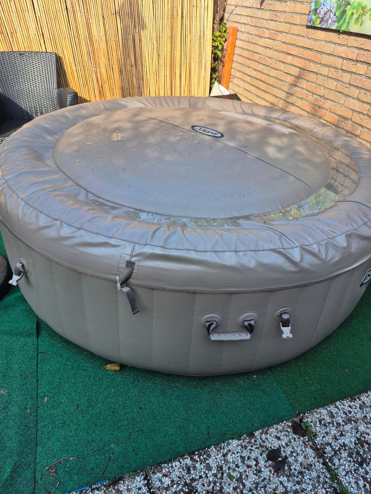 Intex Pure Spa Sahara Tan Massage Bubbelbad met Verlichting, Tuin en Terras, Bubbelbaden en Hottubs, Ophalen, Zo goed als nieuw
