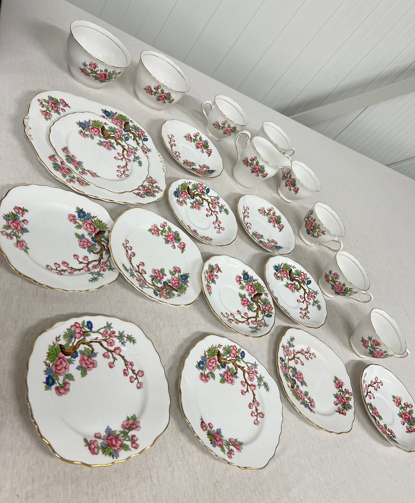 Colclough antiek thee servies set Indian Tree-patroon 1950, Antiek en Kunst, Ophalen of Verzenden