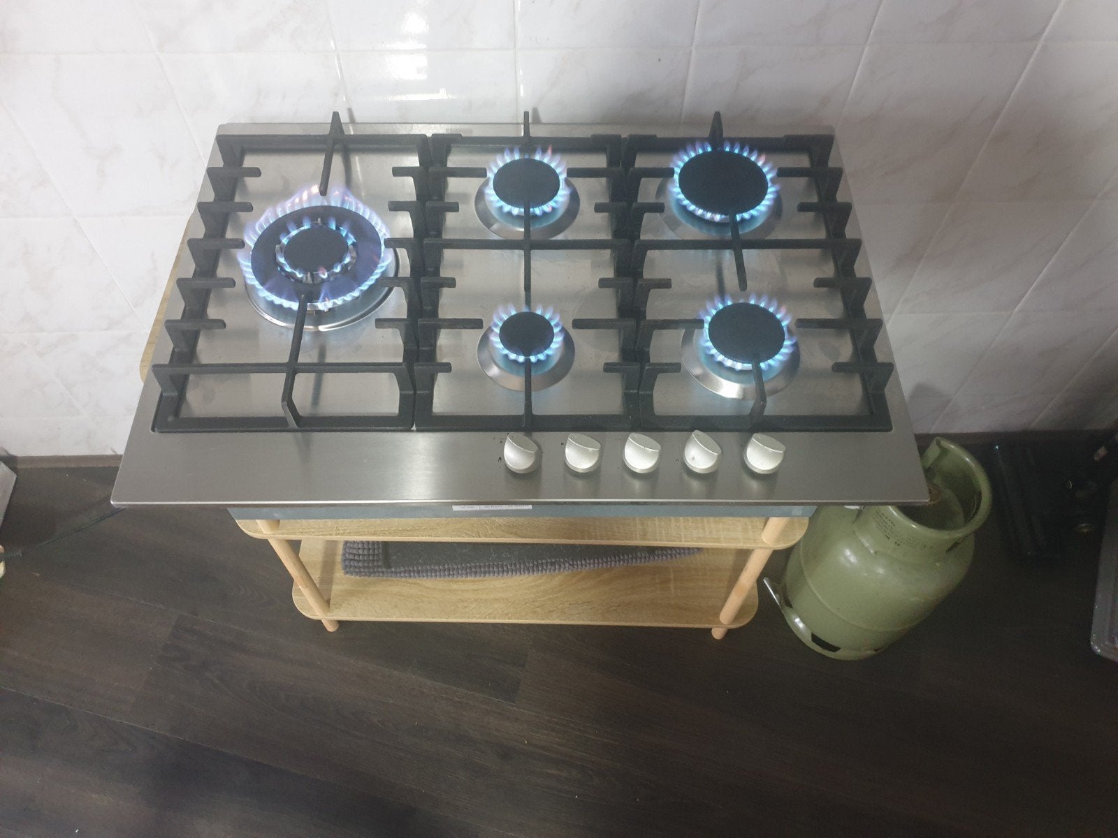 Inbouw kookplaat butaan propaan flessengas, Witgoed en Apparatuur, Kookplaten, Ophalen of Verzenden, Zo goed als nieuw, Inbouw
