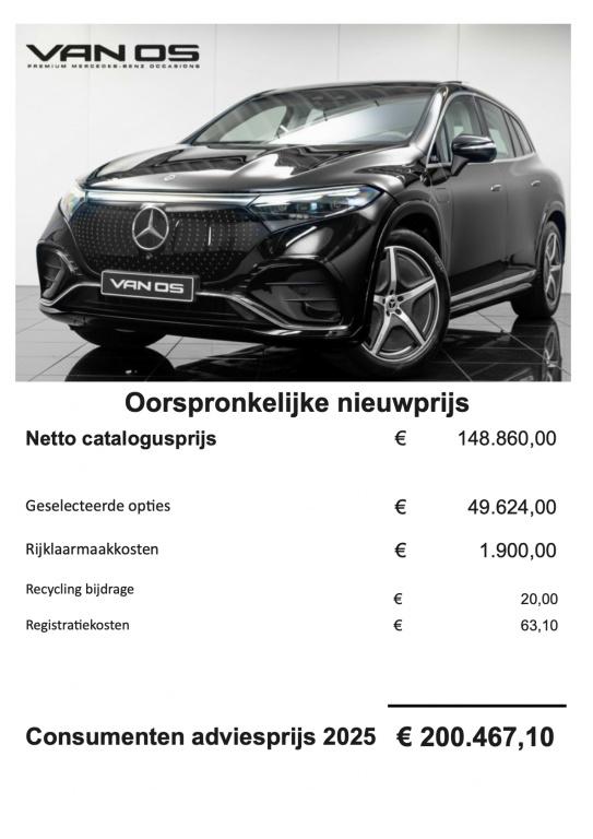 Mercedes-Benz EQS SUV EQS 500 4Matic AMG Line | Hyperscreen, Automaat, 0 cilinders, Zwart, Leder