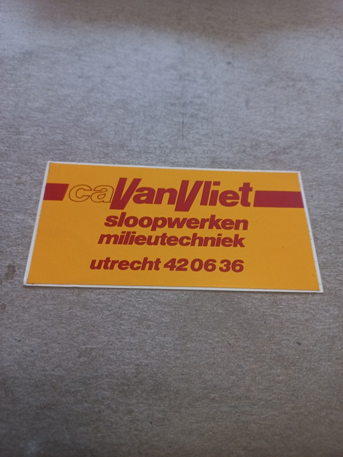 Van vliet sloopwerken milieutechniek utrecht, Ophalen of Verzenden, Zo goed als nieuw