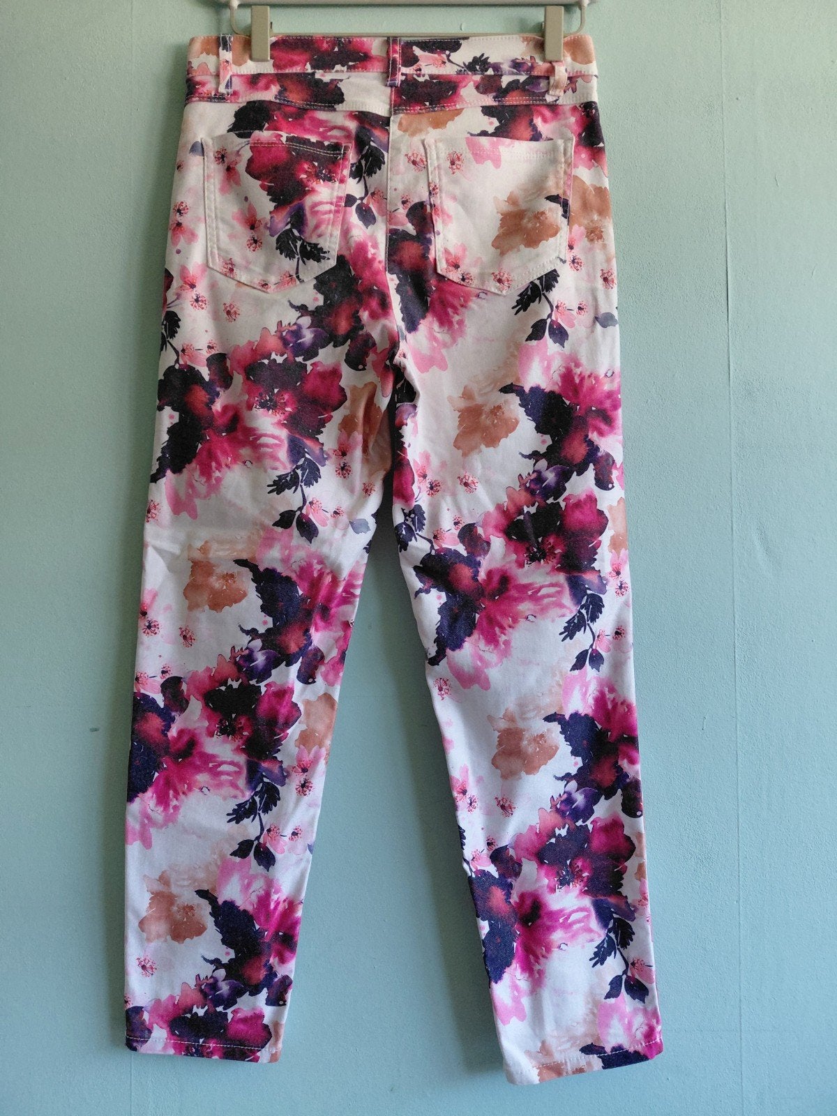 Gerry Weber bloemenprint broek - Maat M, Wit, Ophalen of Verzenden, Driekwart, Gerry Weber